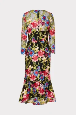 MILLY Cocktail Dresses-Rosalind Floral Embroidery Dress