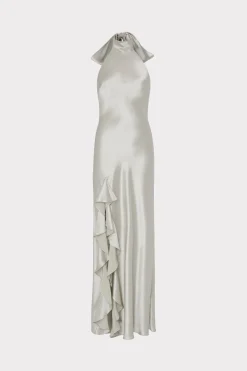 MILLY Evening Gowns-Roux Hammered Satin Gown