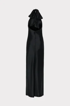 MILLY Little Black Dresses-Roux Hammered Satin Gown