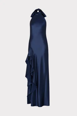 MILLY Evening Gowns-Roux Hammered Satin Gown