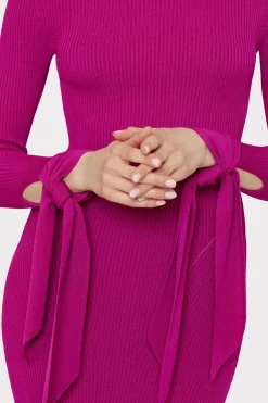 MILLY Knit Dresses-Rowa Cascading Cuff Mini Dress