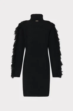 MILLY Sweaters & Knits-Rowe Fringe Sleeve Turtleneck Mini Dress