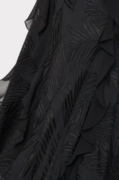 MILLY Little Black Dresses-Ryanna Chiffon Devore Dress
