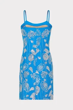 MILLY Mini Dresses-Sequin Embelished Linen Mini Dress