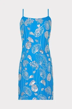 MILLY Jumpsuits & Rompers-Sequin Embelished Linen Mini Dress