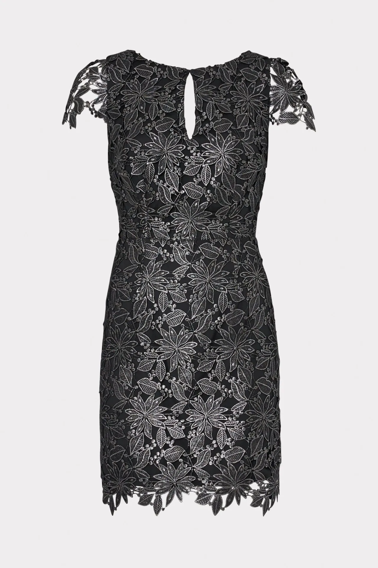 MILLY Little Black Dresses-Shayna Foiled Lace Dress