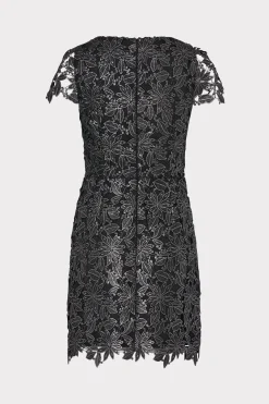 MILLY Little Black Dresses-Shayna Foiled Lace Dress