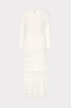 MILLY Knit Dresses-Sheer Knit Fit And Flare Dress