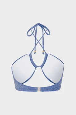 MILLY Bikinis-Shimmer Halter Bikini Top
