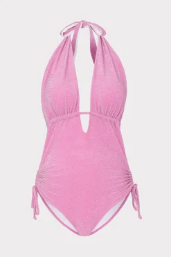 MILLY Jumpsuits & Rompers-Shimmer Halter One Piece