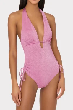 MILLY Jumpsuits & Rompers-Shimmer Halter One Piece
