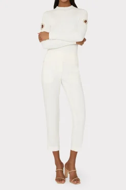 MILLY Sweaters & Knits-Shoulder Cut Out Knit Mock Neck