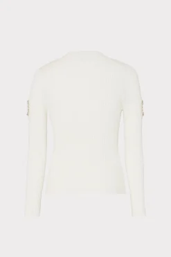 MILLY Sweaters & Knits-Shoulder Cut Out Knit Mock Neck