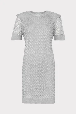 MILLY Sweaters & Knits-Sinclair Metallic Mesh Mini Dress