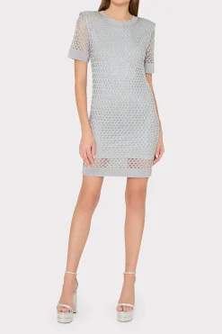 MILLY Sweaters & Knits-Sinclair Metallic Mesh Mini Dress
