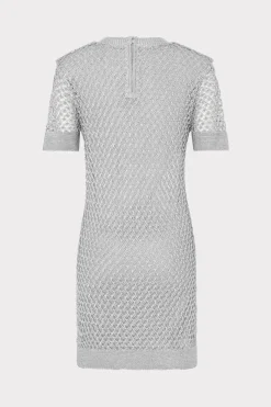 MILLY Sweaters & Knits-Sinclair Metallic Mesh Mini Dress