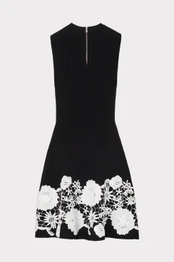 MILLY Day Dresses-Sleeveless Lace Trim Fit And Flare Dress