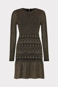 MILLY Sweaters & Knits-Solene Metallic Ruffle Mini Dress