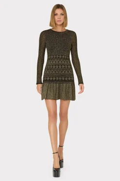 MILLY Sweaters & Knits-Solene Metallic Ruffle Mini Dress