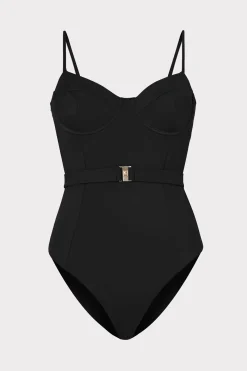MILLY Jumpsuits & Rompers-Solid Belted One Piece