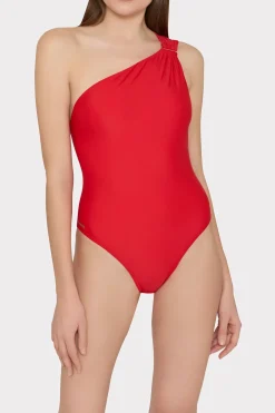 MILLY One Piece Swimsuits-Solid Carvico Vita One Shoulder One Piece