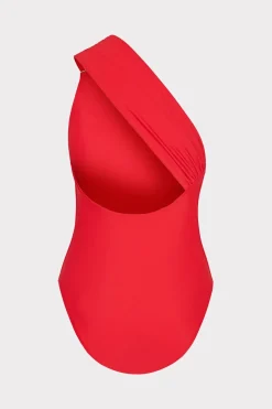MILLY One Piece Swimsuits-Solid Carvico Vita One Shoulder One Piece
