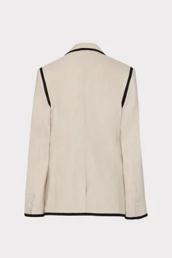 MILLY Blazers-Solid Linen Jacket