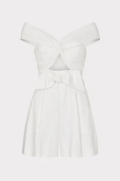 MILLY Day Dresses-Solid Linen Romper