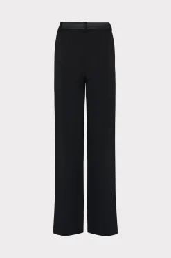 MILLY Matching Sets-Soren Low-Rise Hammered Satin Pants