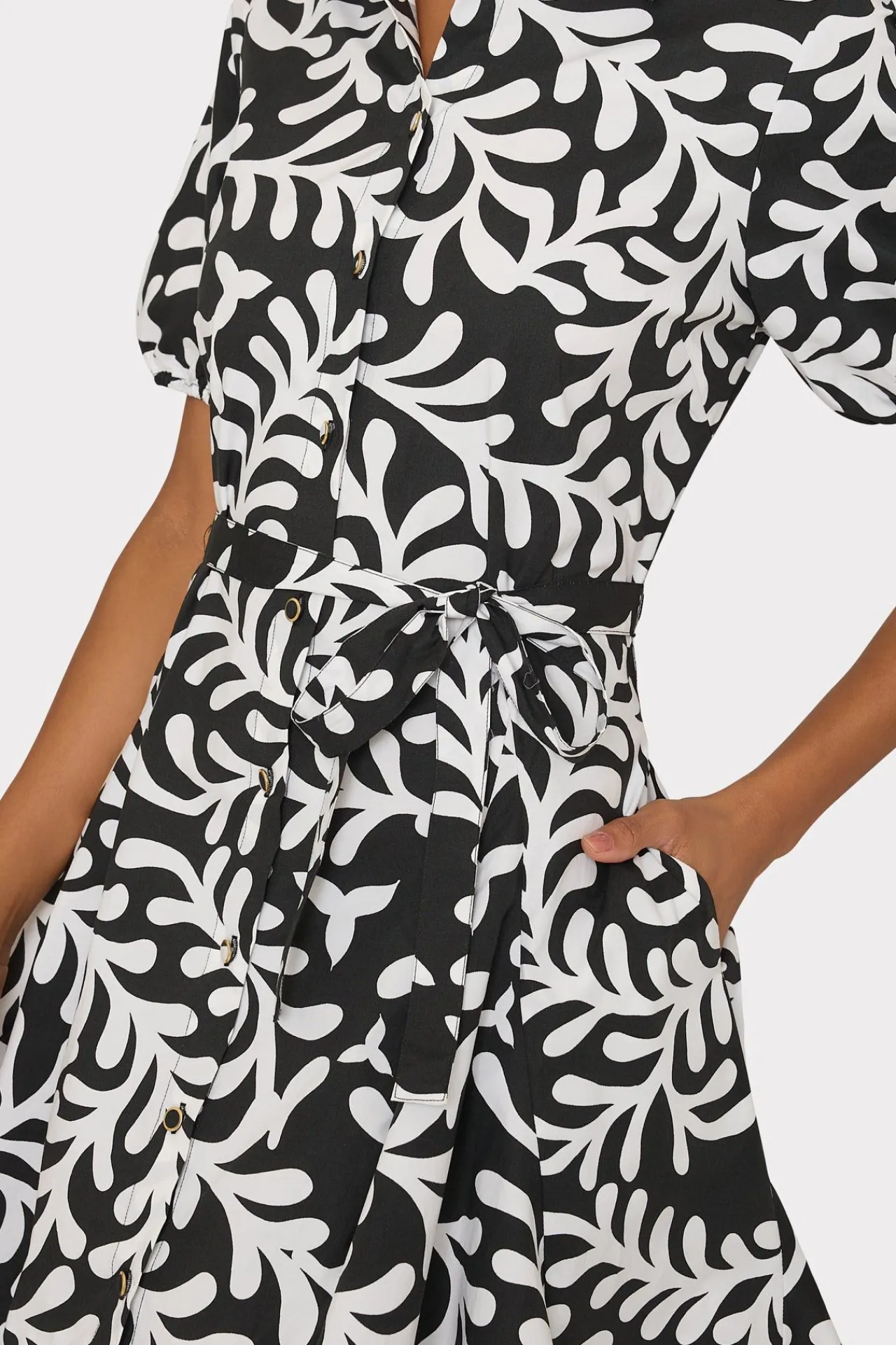 MILLY Mini Dresses-Spanish Vine Poplin Mini Dress