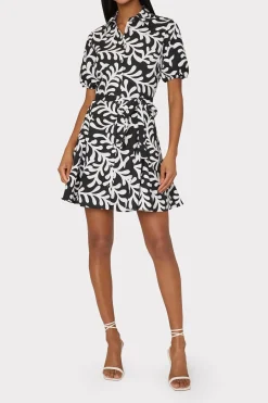 MILLY Day Dresses-Spanish Vine Poplin Mini Dress
