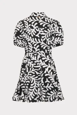 MILLY Day Dresses-Spanish Vine Poplin Mini Dress