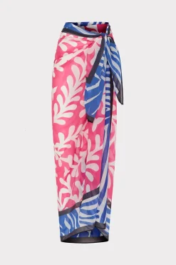 MILLY Cover-Ups-Spanish Vine Zebra Sarong