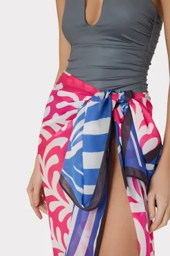 MILLY Cover-Ups-Spanish Vine Zebra Sarong