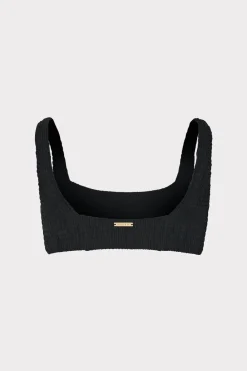 MILLY Jumpsuits & Rompers-Square Neck Bikini Top With Smocking