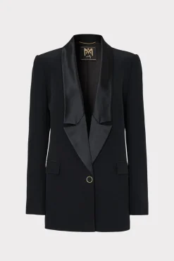MILLY Blazers-Stacy Hammered Satin Blazer