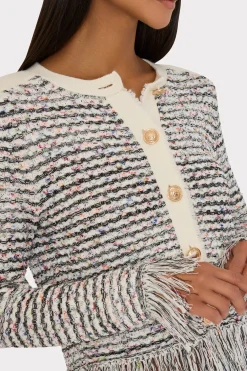 MILLY Sweaters & Knits-Textured Fringe Cardigan Jacket