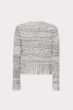 MILLY Sweaters & Knits-Textured Fringe Cardigan Jacket