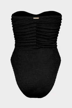 MILLY One Piece Swimsuits-Textured Ruched One Piece