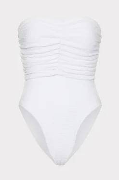 MILLY Jumpsuits & Rompers-Textured Ruched One Piece