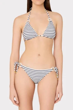 MILLY Jumpsuits & Rompers-Textured Stripe Ring Bikini Bottom