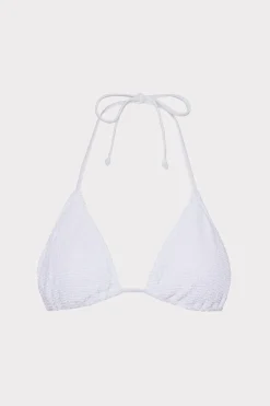 MILLY Jumpsuits & Rompers-Textured Triangle Bikini Top