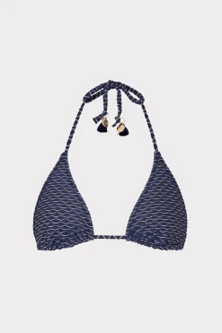 MILLY Bikinis-Textured Waves Triangle Bikini Top