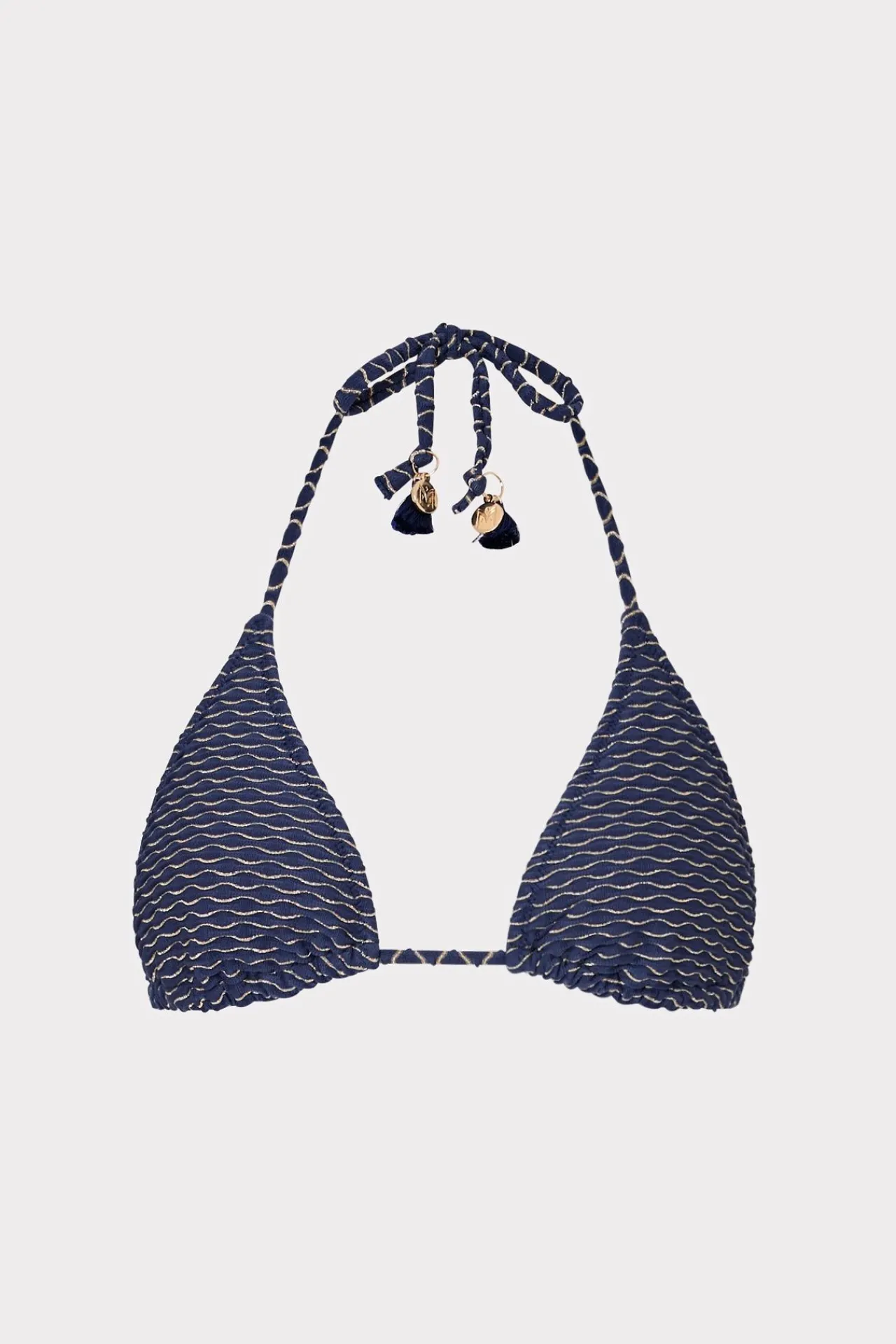 MILLY Bikinis-Textured Waves Triangle Bikini Top