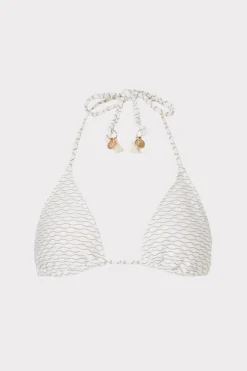 MILLY Jumpsuits & Rompers-Textured Waves Triangle Bikini Top