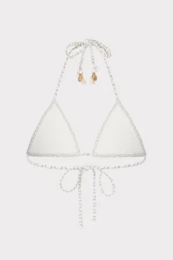 MILLY Jumpsuits & Rompers-Textured Waves Triangle Bikini Top