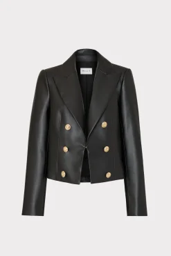 MILLY Blazers-Thompson Vegan Leather Blazer