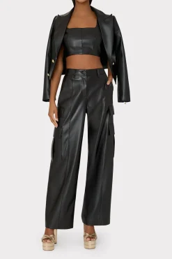 MILLY Matching Sets-Tobias Vegan Leather Cargo Pants