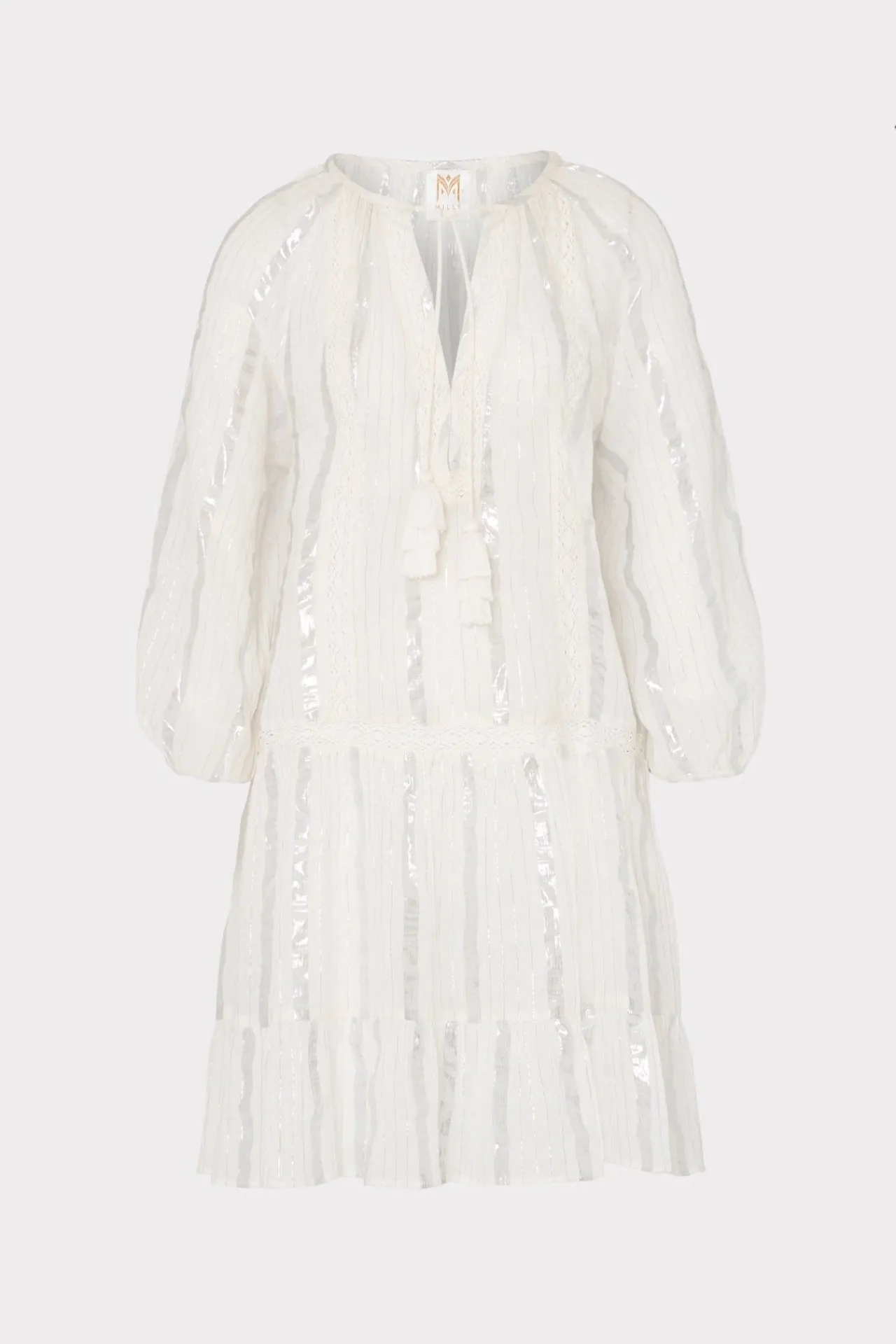 MILLY Cover-Ups-Valentine Lurex Stripe Coverup Dress