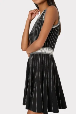 MILLY Day Dresses-Vertical Texture Fit And Flare Dress